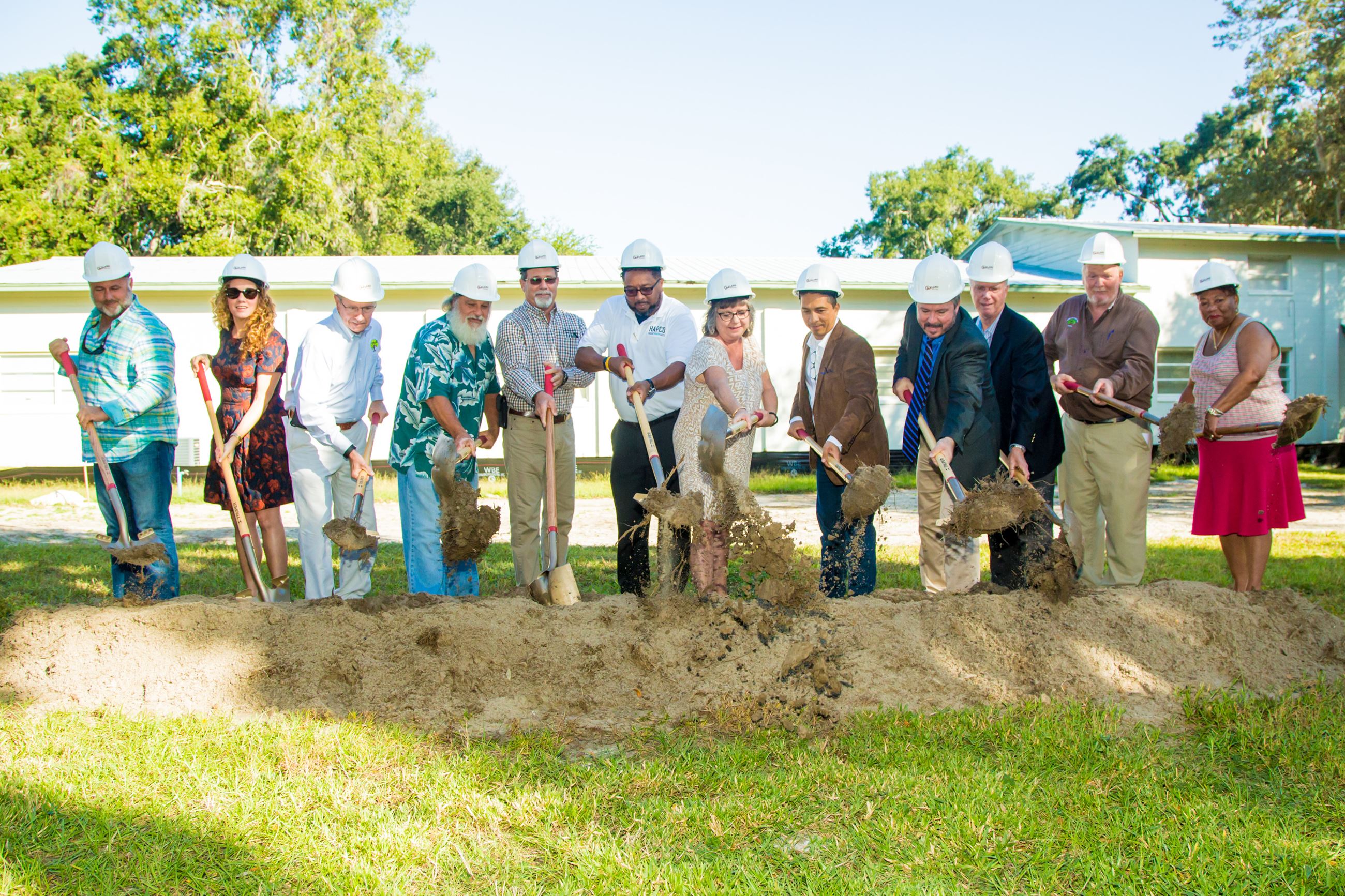 Local and State officials with first shovel of dirt for The Arts and Heritage Center groundbreaking