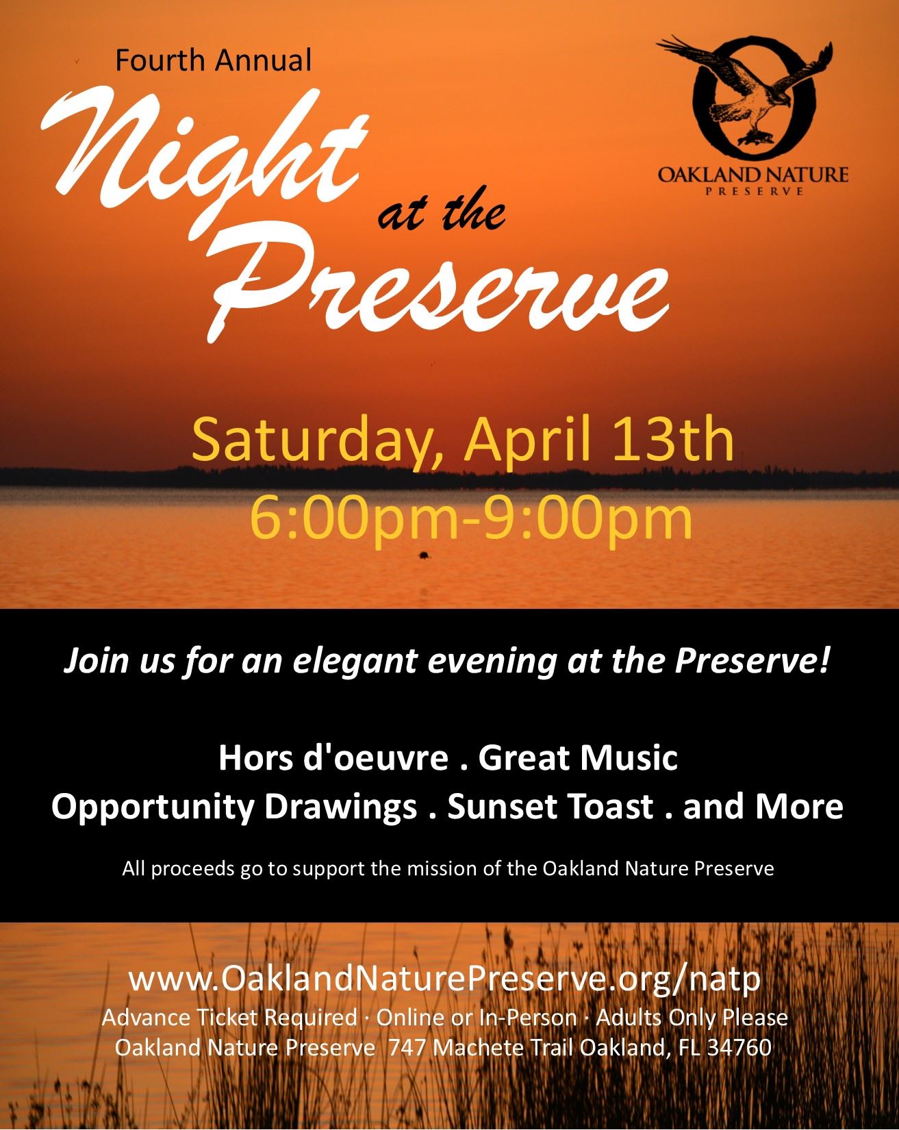 Night at the Preserve Flyer