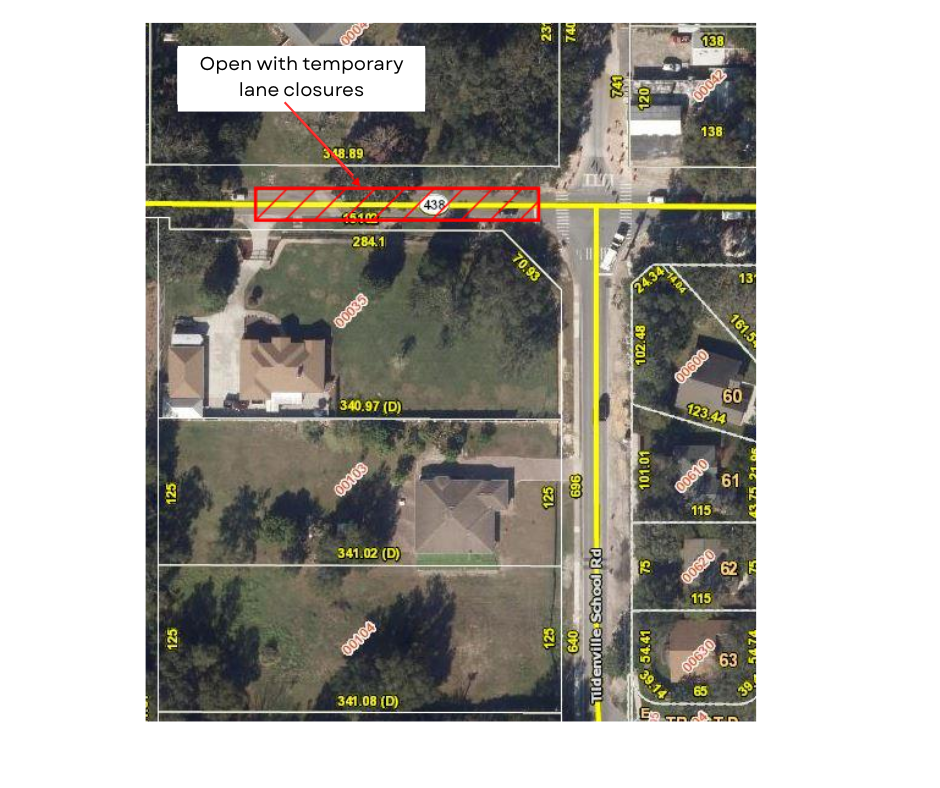 Open with temporary lane closures