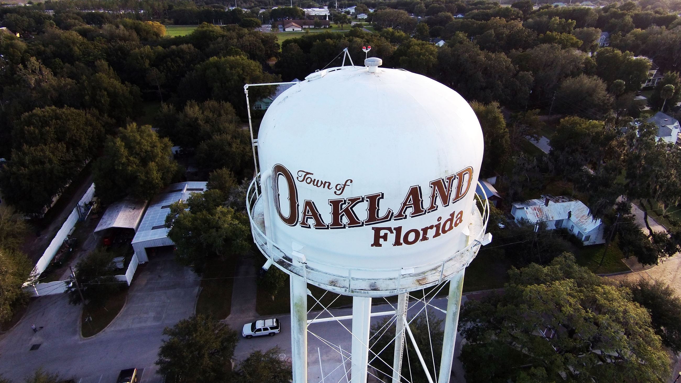Aerial View of Elevated Water Tank