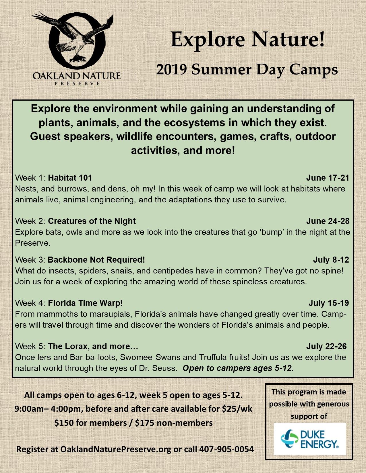 Summer Camp Flyer 2019
