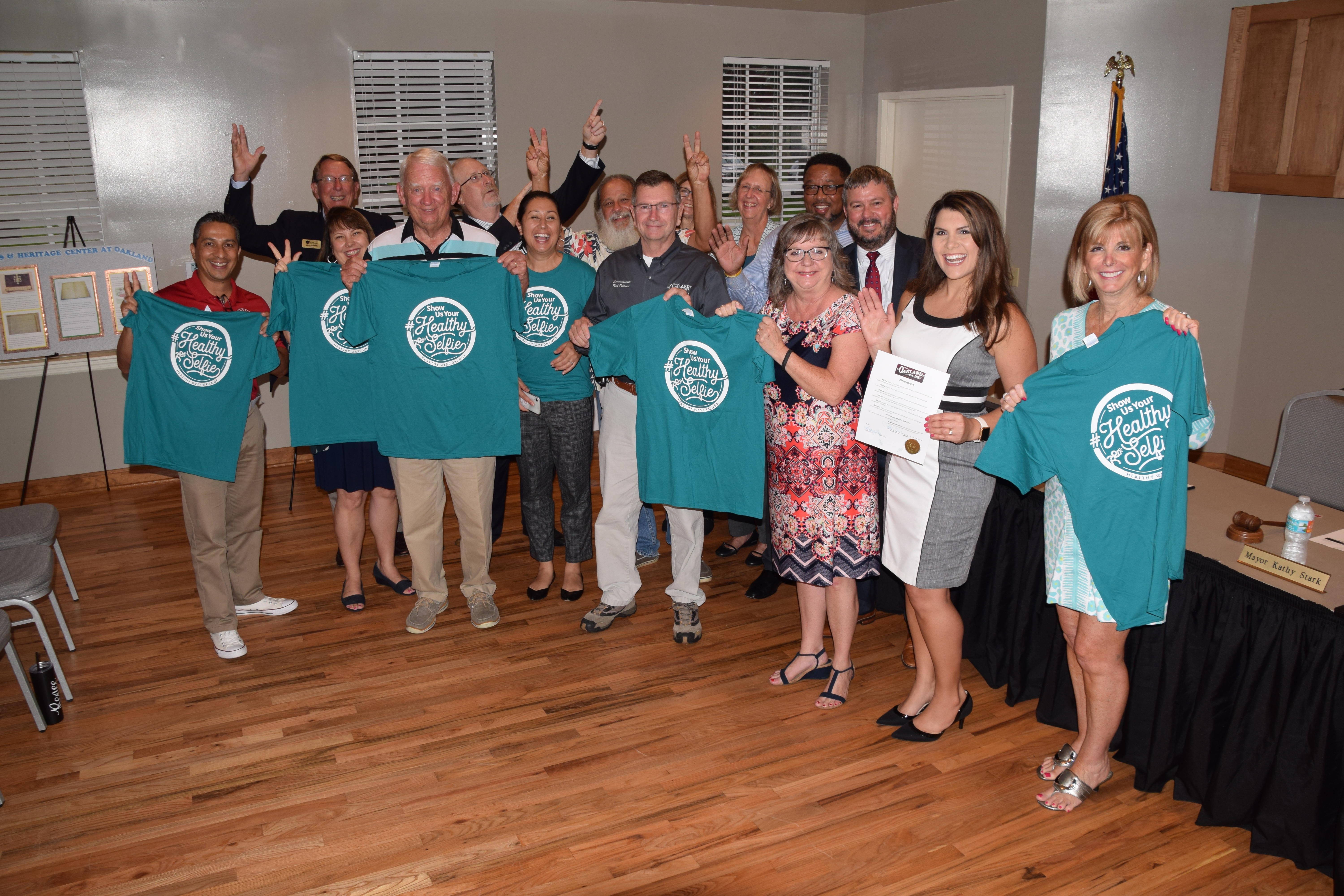 WOHCD Board and Town of Oakland Town Commission Healthy Selfie Pic from 81319 meeting