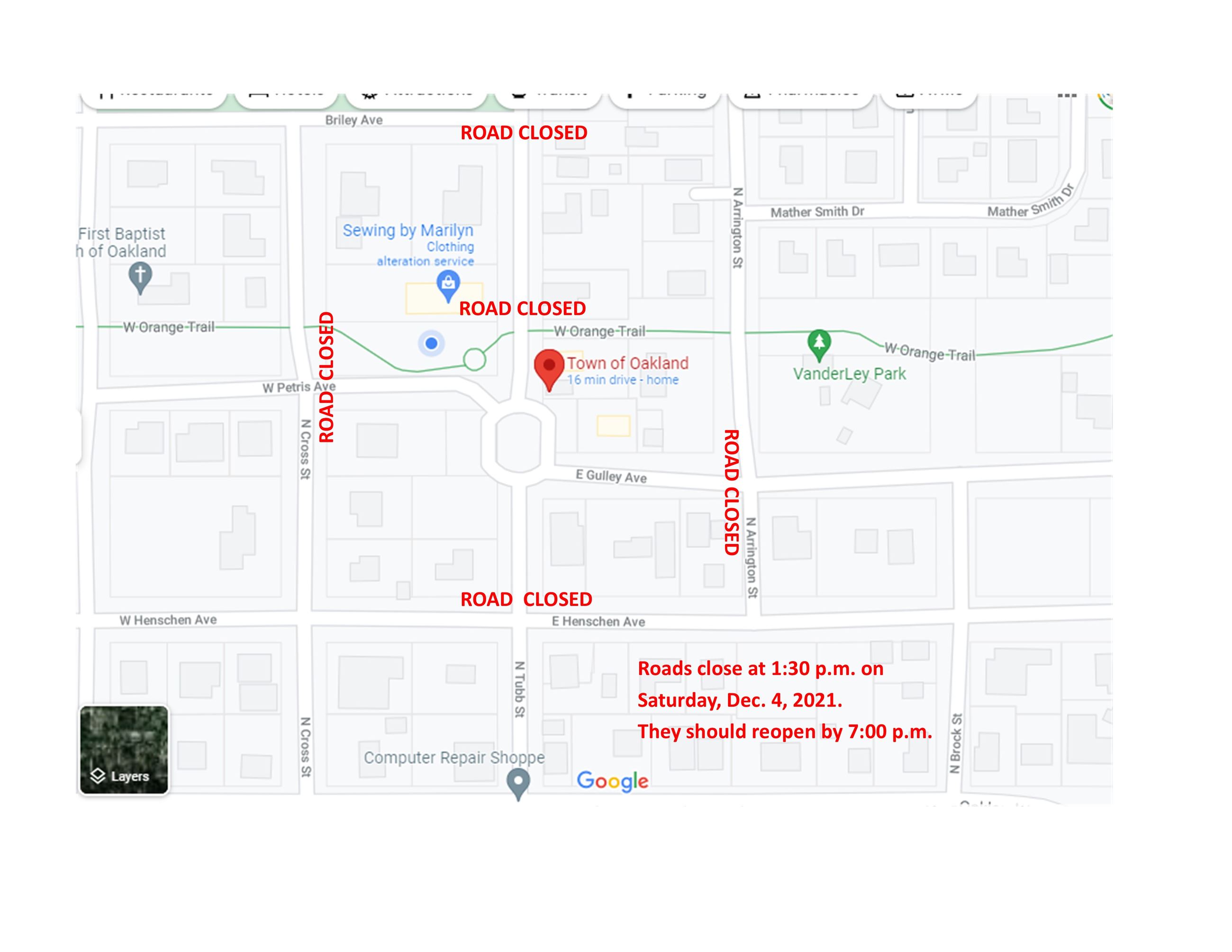 Road Closure - 2021 Santa's Lane