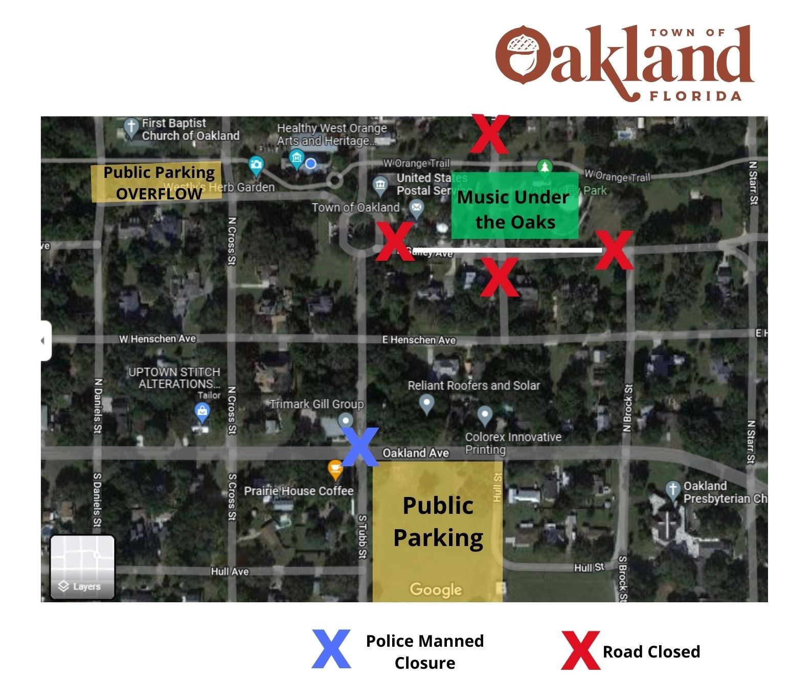 Music Under the Oaks Parking